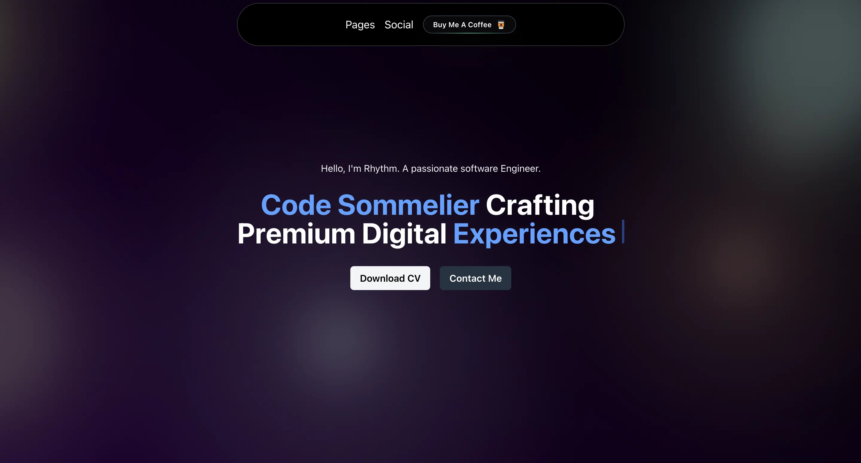 Developer portfolio website showcasing projects skills and responsive UI design